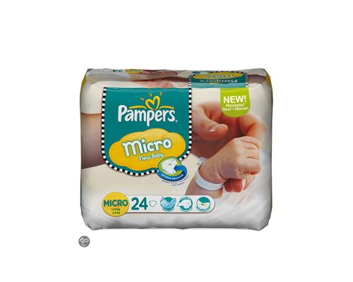 wassen Vete Memo Pampers New Baby - Luiers Maat 0 - Carry Pack Micro 24st - Babystraatje.nl
