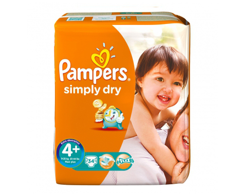 Blij Kaap Wereldvenster Pampers Simply Dry maat 4+ MAXI+ (9 - 20 kg) Spaar - Babystraatje.nl