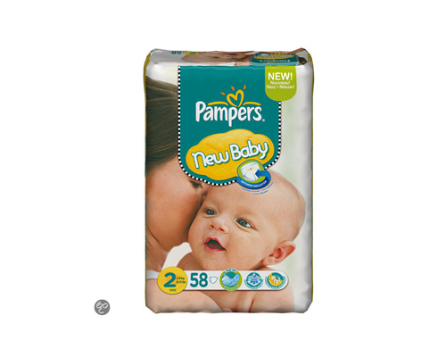 Rond en rond zege Cornwall Pampers New Baby - Luiers Maat 2 - mini dry max 58st - Babystraatje.nl