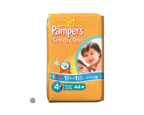 Gematigd Kan weerstaan Verstrooien Pampers Simply Dry - Luiers Maat 4+ - Voordeelpak 44st - Babystraatje.nl