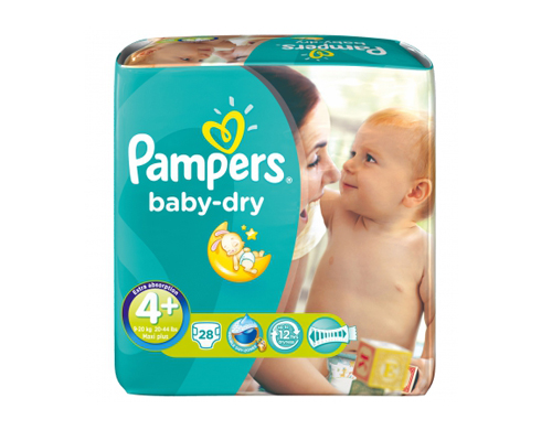 Kosmisch Riskant aanplakbiljet Pampers Baby-Dry maat 4+ Maxi Plus