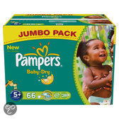 faillissement Vervorming sleuf Pampers Baby Dry - Luiers Maat 5+ - Jumbo box plus 66st - Babystraatje.nl