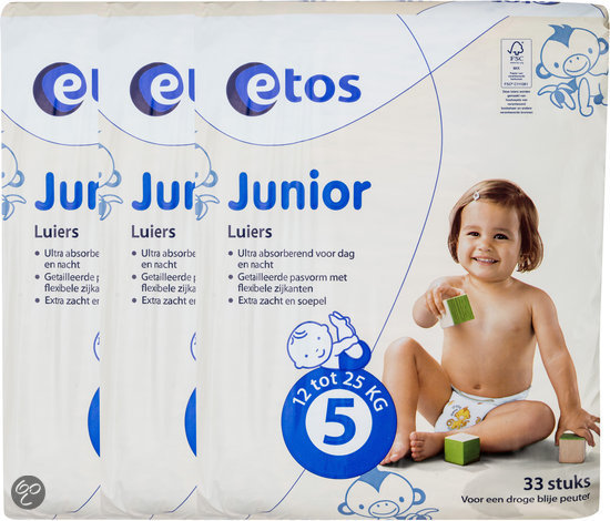 opening in de tussentijd Ieder Etos Luiers Junior - 3 x 33 st - Mijn Baby - Babystraatje.nl