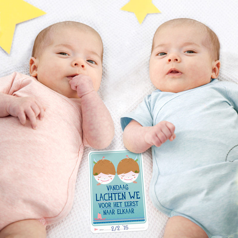 Milestone Baby Cards Twins editie 2