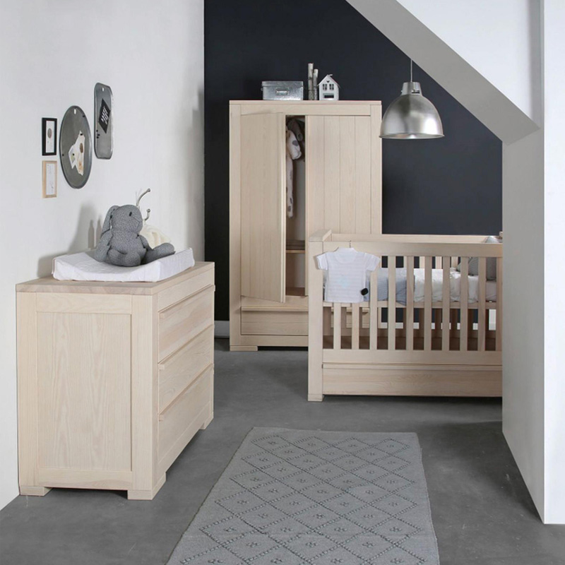 Kidsmill pure wood babykamer met ledikant commode en linnenkast-4