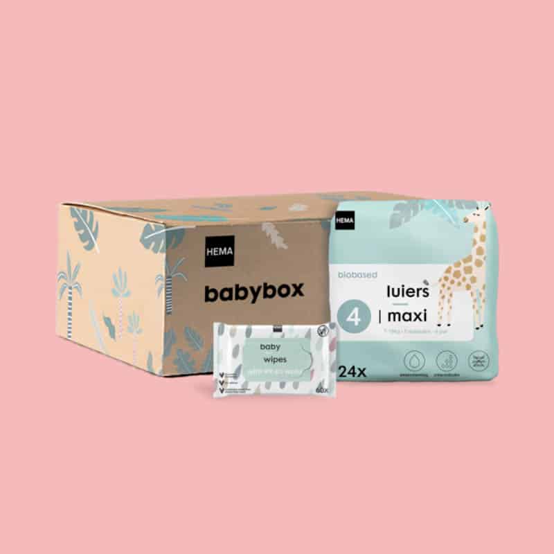 Dwang Verdeelstuk Knipoog Nieuwe HEMA babybox met duurzame luiers en babydoekjes