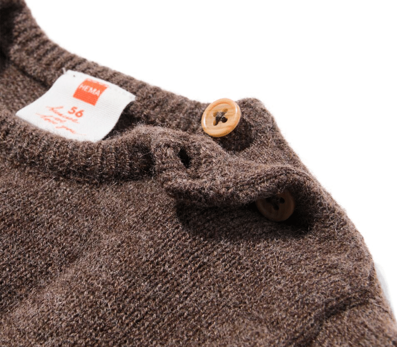 HEMA merinowol trui in donkerbruin en ecru