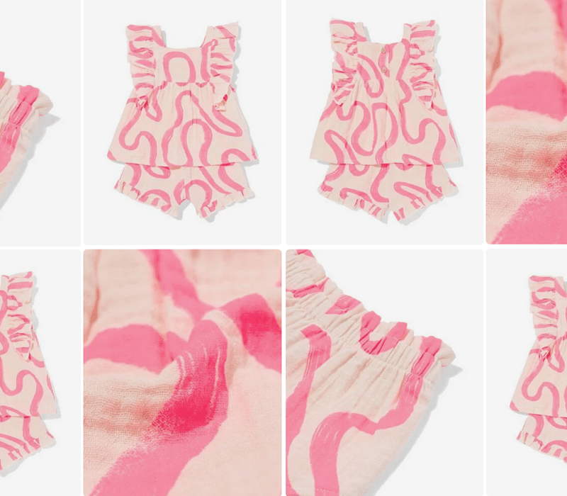 HEMA babykledingset mousseline swirl ecru