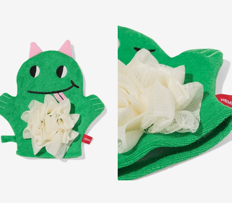HEMA washand monster groen