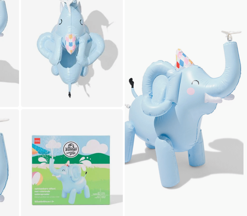 HEMA waterspeelgoed opblaasbare olifant met roterende watersproeier