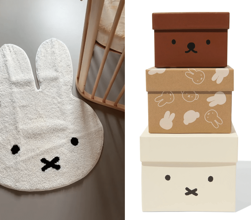 Nijntje babykamer HEMA vloerkleed en opbergdoos